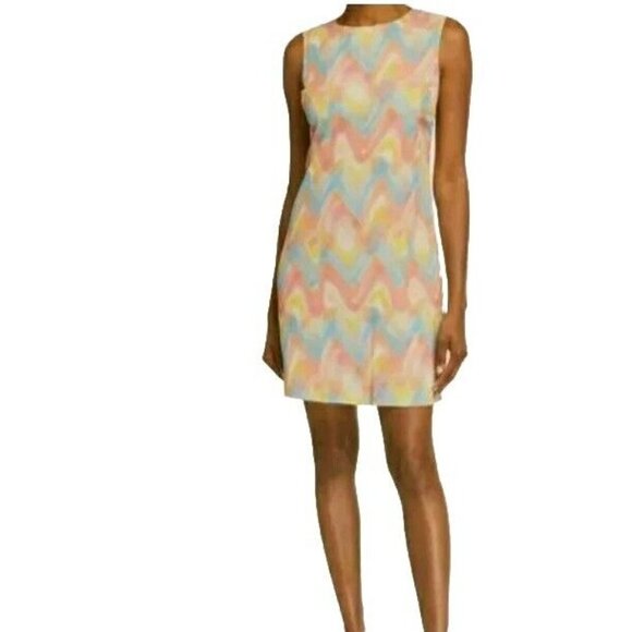 Missoni Sleeveless Shift Dress Size EU38 US XS Multicolored Zigzag Print - Picture 4 of 12
